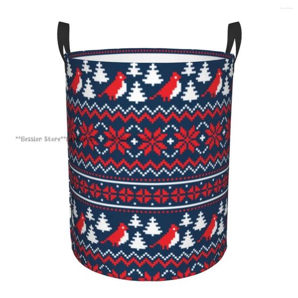 Sacs à linge panier pliable pour vêtements sales tricoté motif de noël panier de rangement enfants bébé organisateur de maison