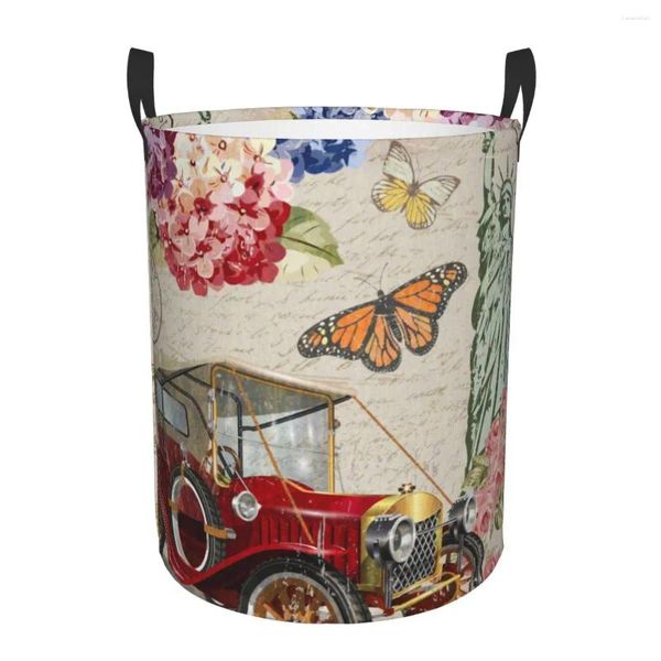 Sacs à linge panier pliable pour vêtements sales timbres-poste floraux printemps papillon panier de rangement enfants bébé organisateur de maison