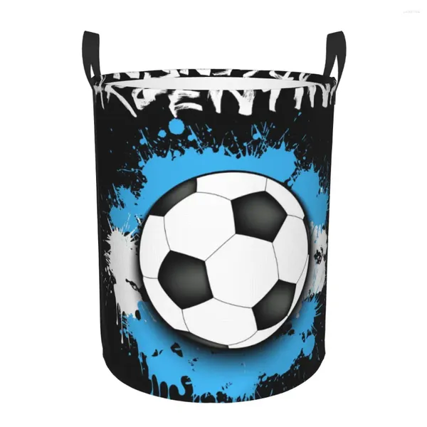 Sacs à linge panier pliable pour vêtements sales drapeau argentin ballon de football contre motif panier de rangement enfants bébé organisateur de maison