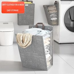 Bolsas de lavandería cesta plegable multifuncional colgante de pared lavado ropa gancho de malla organizador hogar dormitorio almacenamiento