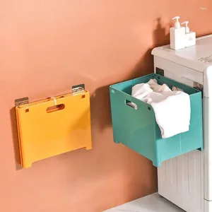 Sacs à linge Mur de salle de bain pliable suspendu pliage de vêtements sales panier de rangement de rangement