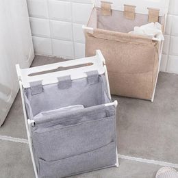 Sacs à linge pliables à vêtements muraux Panier d'organisateur avec des vêtements de poignée Barrel Oxford Tissu de rangement de la maison