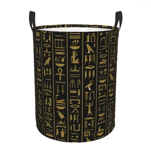 Waszakken Opvouwbare mand Oude Egyptische hiërogliefen Ronde opbergbak Grote mand Opvouwbare kleding Speelgoedemmer Organizer