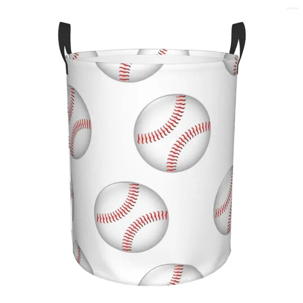 Bolsas de lavandería Cesta de plegado Bola de béisbol Bin Ronda Bin Gran Hamper Ropa plegable Organizador de cubo de juguetes