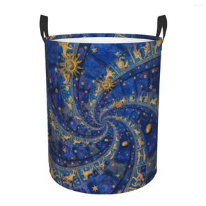 Waszakken Opvouwbare mand Fantasy Droste Astrologie Ronde opbergbak Grote mand Opvouwbare kleding Speelgoedemmer Organizer