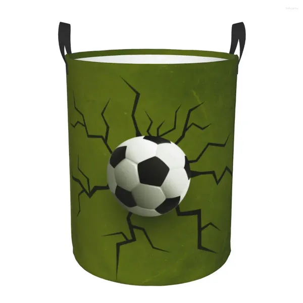 Bolsas de lavandería Bola de fútbol de cesta plegable con grieta de pared Bin de almacenamiento grande
