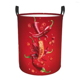 Sacs à linge Panier de pliage Panier de piment frais piment des vêtements sales rangement Bucket Wardrobe Vêtements Organisateur Hamper