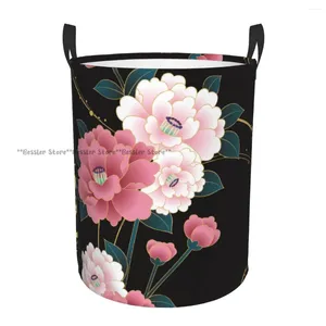 Sacs à linge Panier de pliage japonais traditionnel floral kimono sales rangement rangement Bucket Armoire de vêtements Organisateur Hamper