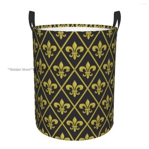 Sacs à linge Panier de pliage panier Mardi Gras Carnival Round Rangement Bin Hamper Organisateur de seau à vêtements pliables