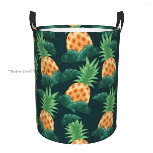 Sacs à linge panier pliant ananas feuilles tropicales vêtements sales seau de rangement garde-robe vêtements organisateur panier