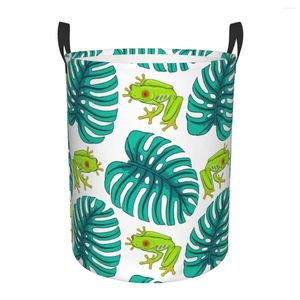 Sacs à linge pliants panier des arbres grenouilles et feuilles tropicales vêtements sales toys rangement seau armoire vestiment