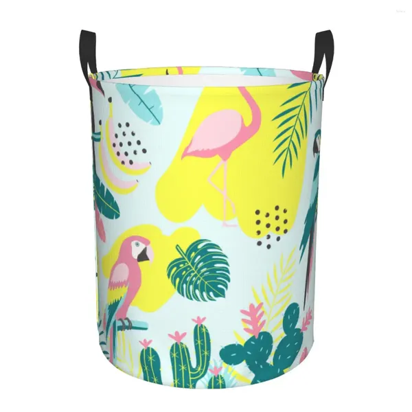 Bolsas de lavandería Cesta de plegado Toucan Toucan flamencos loro ropa sucia juguetes de almacenamiento de vestuario de almacenamiento organizador de ropa