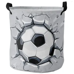 Sac à linge Mur de football Broket Dirk panier pliable Round Imperpose Organisateur Organisateur Vêtements Enfants Rangement de jouets