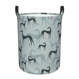 Sac à linge Greyhound Galgos Dog Panier de chien pliable Whippet Sighthound Clothes Hamper For Nursery Kids Toys Storage Bin