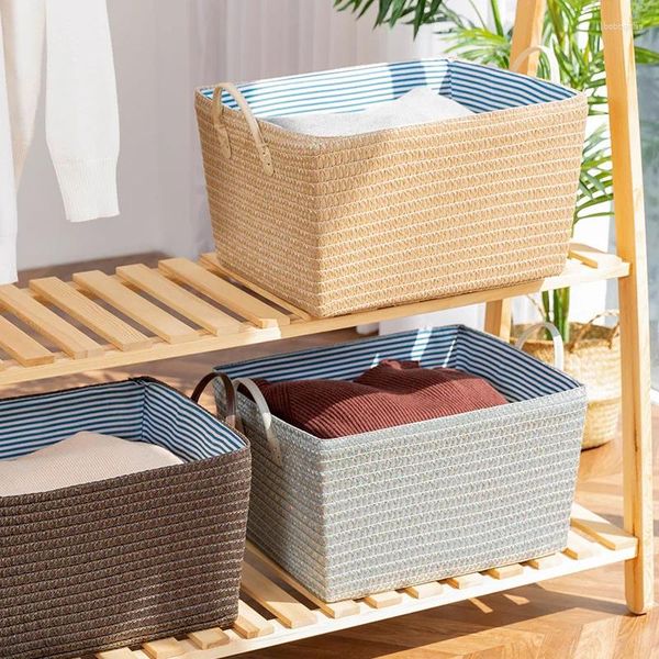 Bolsas de lavandería Baseta simple de planura con disposición de mango Gran Caja de almacenamiento de ropa de vestir Caja de bocadillos