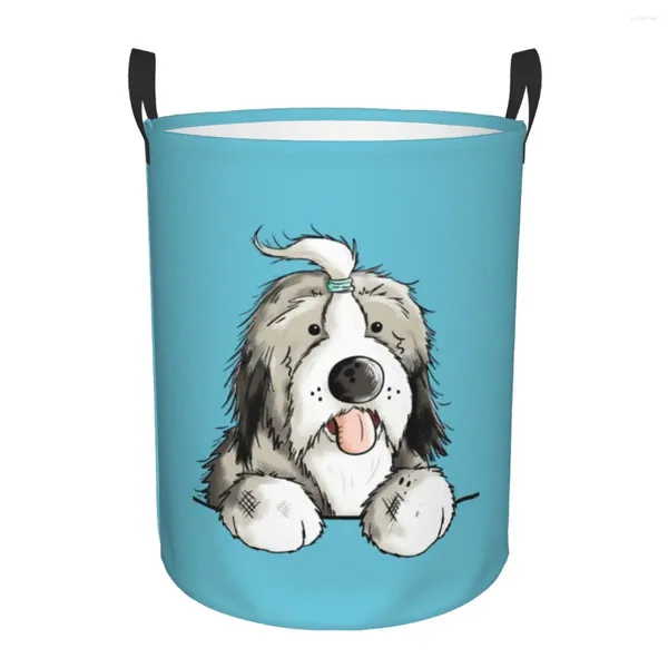 Sacs à linge heureux Barke Collie Dog panier de chien pliable grande capacité Stockage Bin Pet Animal Baby Hamper