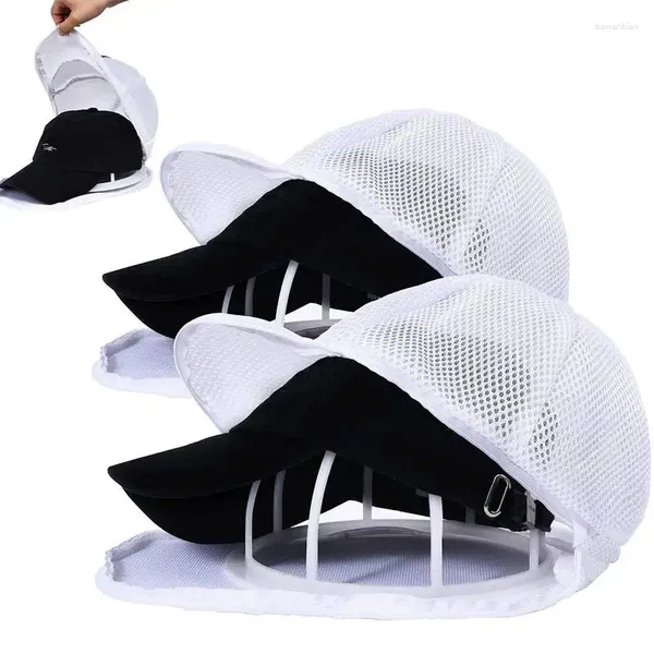 Bolsas de lavandería Sombrero Protector de lavado Gorra de béisbol Soporte para bolsa limpiadora con jaula para lavadora y para lavadora