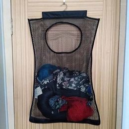 Sacs à linge Accueil Gain de place Panier durable Vêtements sales sur porte Panier Pliant Suspendu Maille Sac de rangement Chambre Salle de bain
