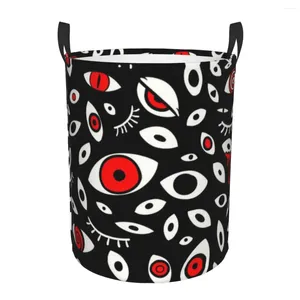 Sacs à linge Horror Witchy Eyes Hamper Grand panier de rangement Demon Witch Kids Nursery Toy Organiateur