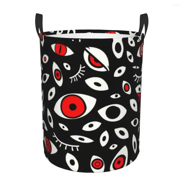 Bags de lavandería Horror Witchy Eyes Hamper Bask Basket Banking Demon Witch Kids Nursery Toy Organizer