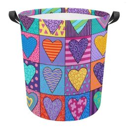 Sacs à linge I Heart You Basket Baby Toy Storage Cute Cartoon Bin Sac pour enfants Toys Dirty Clothes Bethet Coets Valentines Lo