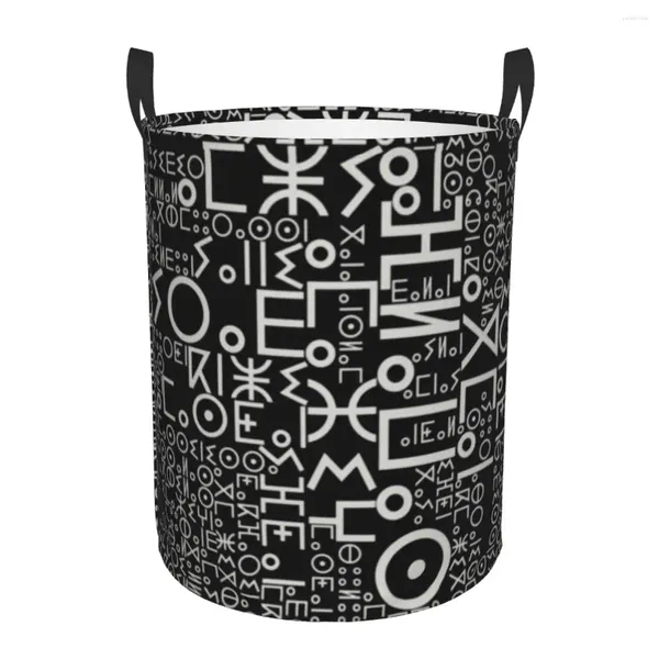 Sacs à linge Imazighen World Flag Amazigh Alphabet Tfinagh Basket Toy Vêtements Toy Hamper Storage Bin For Kids Nursery