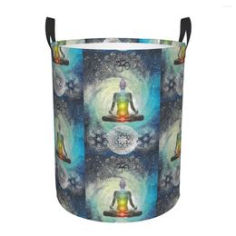 Sac à linge India Mandala Zen Bouddha Bouddha Panier pliable à grande capacité Rangement de vêtements Bin Baby Hamper