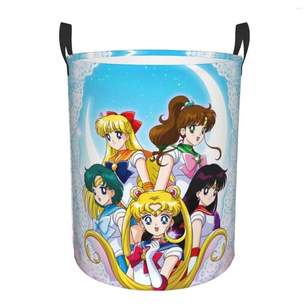 Bolsas de lavandería anime japonés shojo sailor canasta de dibujos animados de dibujos animados luna de luna
