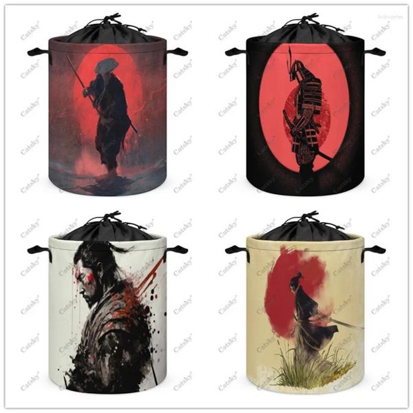 Sacs à linges Japonais Samurai Princer Panier de pliage Rangement Sac de finition Sags de finition sales étanches