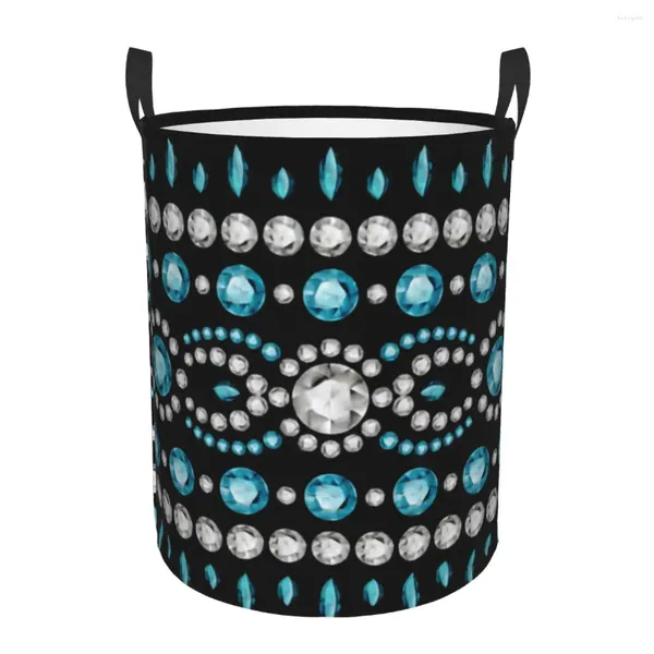 Sacs à linge Bijoux Paillettes Strass Boho Style Panier Pliable Jouet Vêtements Panier Bac De Rangement Pour Enfants Pépinière