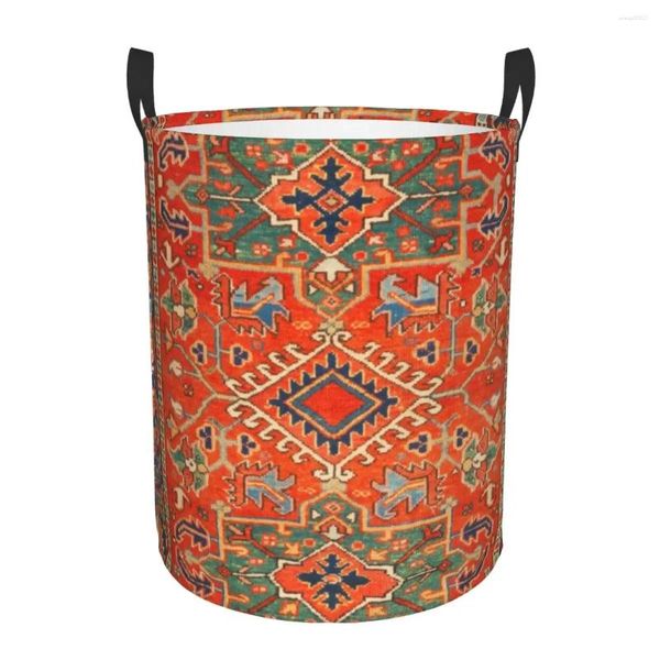 Sac à linge Karadaja Antique Persian tapis imprimé panier pliable Turc Turc Kilim Clothes Hamper For Nursery Kids Toys Rangement Bin