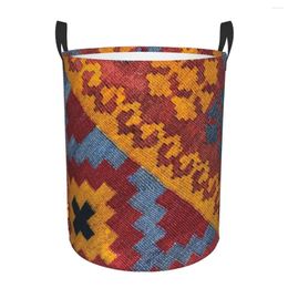 Sacs à linge Kilim Navaho Weave tissé aztèque textile panier pliable bohème floral jouet panier de rangement pour enfants pépinière