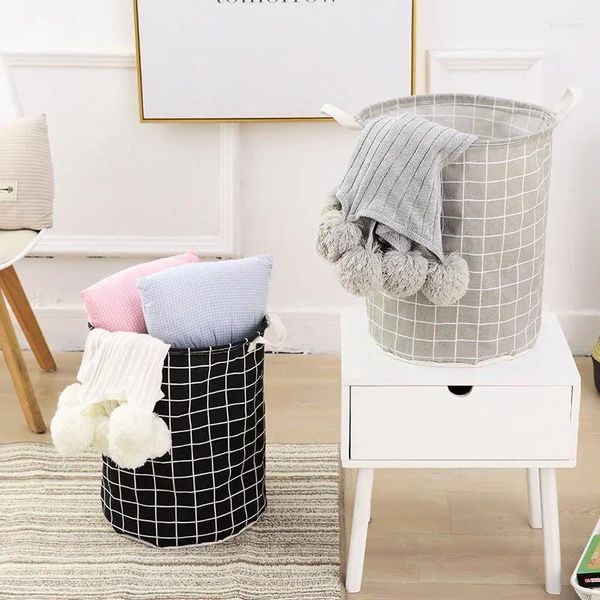 Sacs à linge grande capacité, panier à jouets, sac de rangement Portable pliable pour la maison, panier en coton et lin pour enfants, vêtements sales