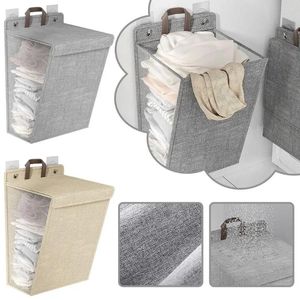 Sacs à linge grande capacité, panier mural suspendu pliable, panier de rangement pour vêtements de chambre à coucher, sac de rangement pour salle de bain sale Clo W0s7