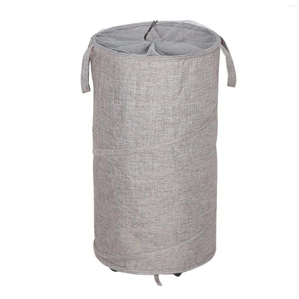 Sac à linge Grands pliables pour les vêtements sales avec roulettes Poignées latérales doubles panier en silicone pliable roulant