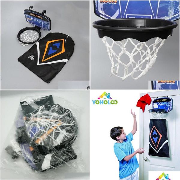 Sacs à linge Panier à linge 2In1 Basketball Backboard Hoop Panier avec sac sale détachable pour enfants Hooirty Vêtements Stockage Y200429 D Dhhsb