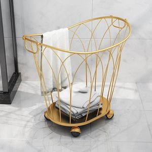 Sac à linge Luxury Whited Iron Basket Dirty Clothes Storage Ins Wind en ligne Celebrity Momening Nordic.