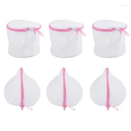 Bolsas de lavado bolsas de malla con cremalleras manejables en forma de triángulo x 6/cilindro 6 red de lencería fina lavado 12 promoción