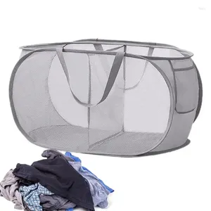 Sacs à linge Panier en mesh Basking plitable Dirty Clothes Storage Hamper avec des diviseurs Espace Saving Room Organization Bin pour