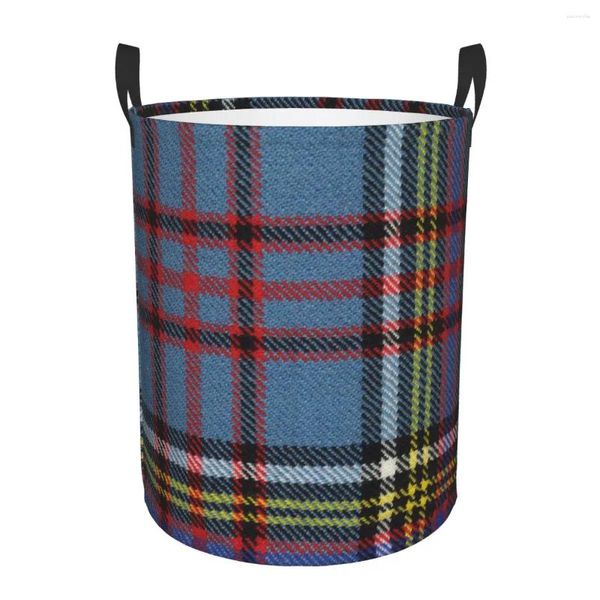 Bolsas de lavandería Moda moderna Tartan Plaid Cesta plegable Geométrica Gingham Juguete Ropa Cesto Contenedor de almacenamiento para niños Guardería