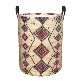 Sacs à linge Tapis berbère marocain Boho Style panier pliable antique bohème géométrique vêtements panier pour bébé enfants jouets sac de rangement