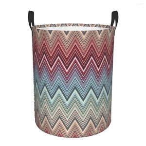 Sacs à linge Multicolore Chic Zigzag Panier Pliable Boho Jouet Vêtements Panier Panier De Rangement Pour Enfants Pépinière