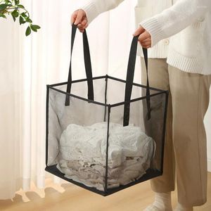 Sac à linge Portable Vêtements sales Hamper Sac pliable Panier de voyage Lavage de rangement Polyester Fibre Mesh