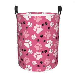 Sac à linge imprimés rose panier pliant pliant coloré jolie bébé panier pour les poubelles de rangement organisateur de jouets pour la crèche