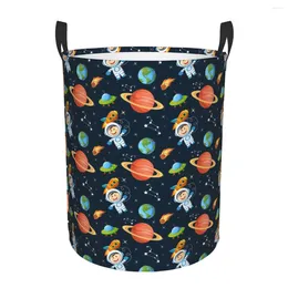 Sacs à linge Univers d'espace panier grand panier de rangement de vêtements Ufo Spaceship Toy Bin Organisateur pour Boy Girl