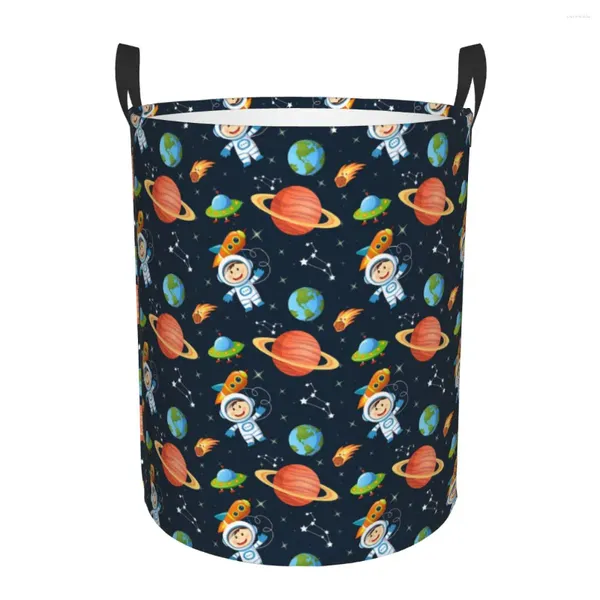 Sacs à linge Univers d'espace panier grand panier de rangement de vêtements Ufo Spaceship Toy Bin Organisateur pour Boy Girl