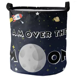 Waszakken Space Universe Raket ruimteschip Maan planeet opvouwbare mand Grote capaciteit Waterdichte organisator Kid speelgoed opbergtas