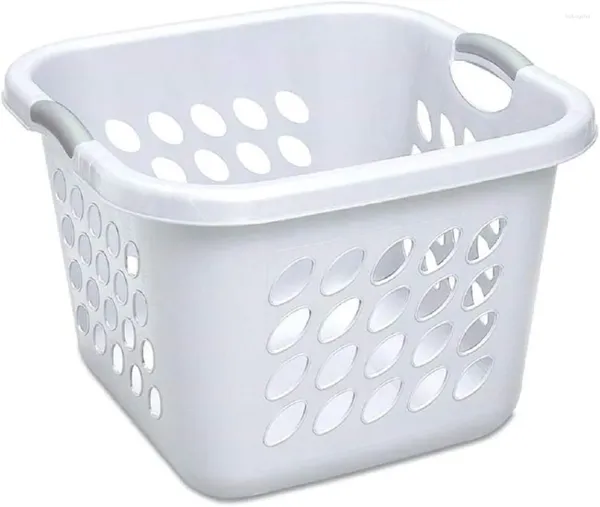 Sacs à linge Sterilite 1,5 boisseau panier ultra carré poignées confortables en plastique pour transporter facilement les vêtements blanc paquet de 6