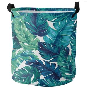 Sac à linges Tropical Feuilles vertes Palme sale panier pliable Organisateur de maison Vêtements pour enfants Stockage