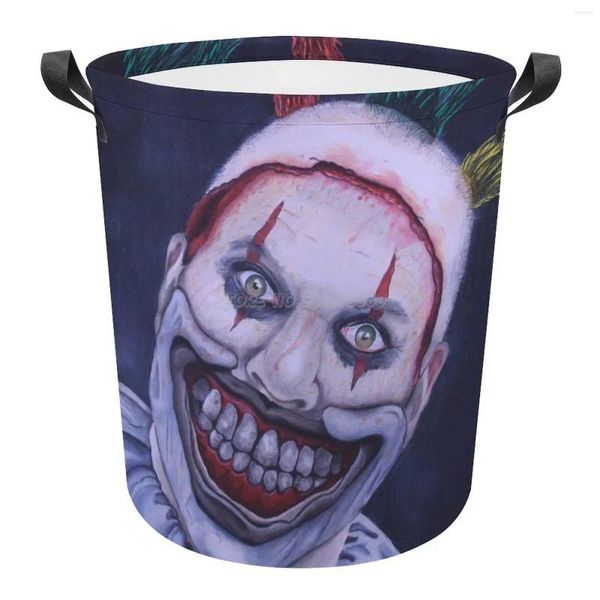 Sac à linge torsadé le clown Basket Baby Toy Storage Cute Cartoon Bin Sac pour enfants Toys Dirty Clothes Bucket T